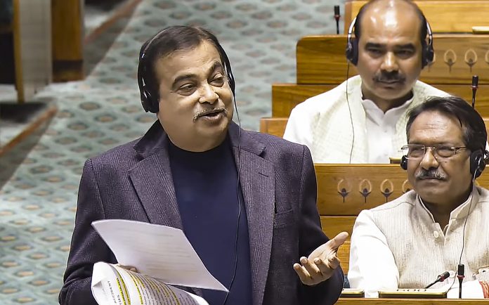 Nitin Gadkari in Lok Sabha